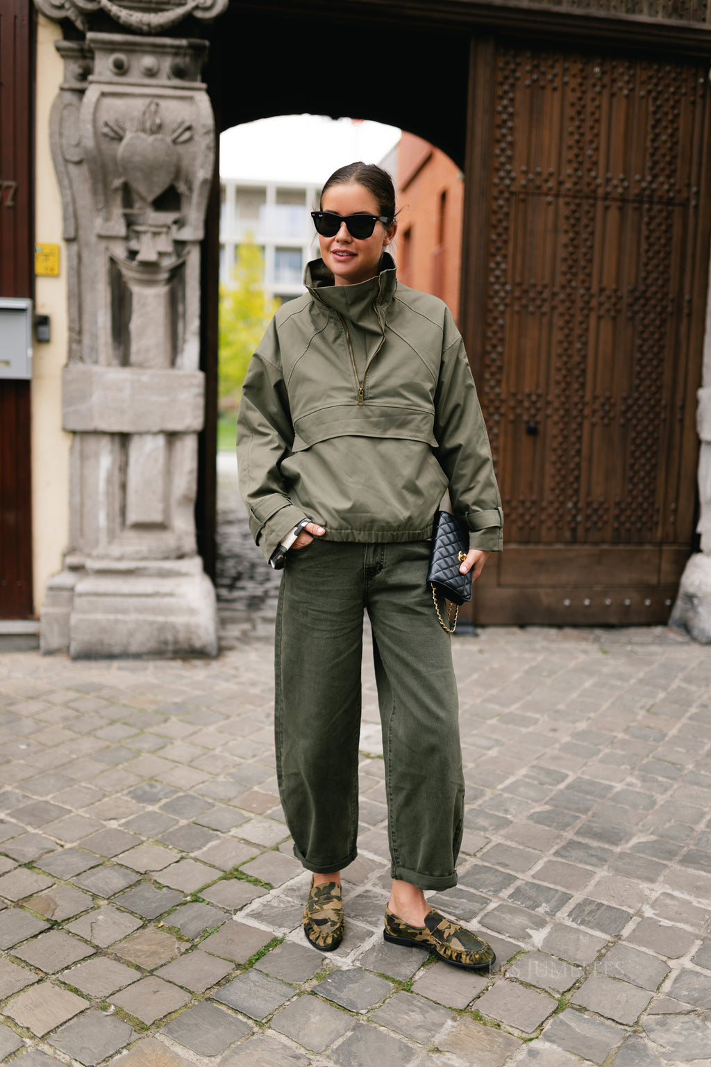 Julie half-zip anorak jacket khaki