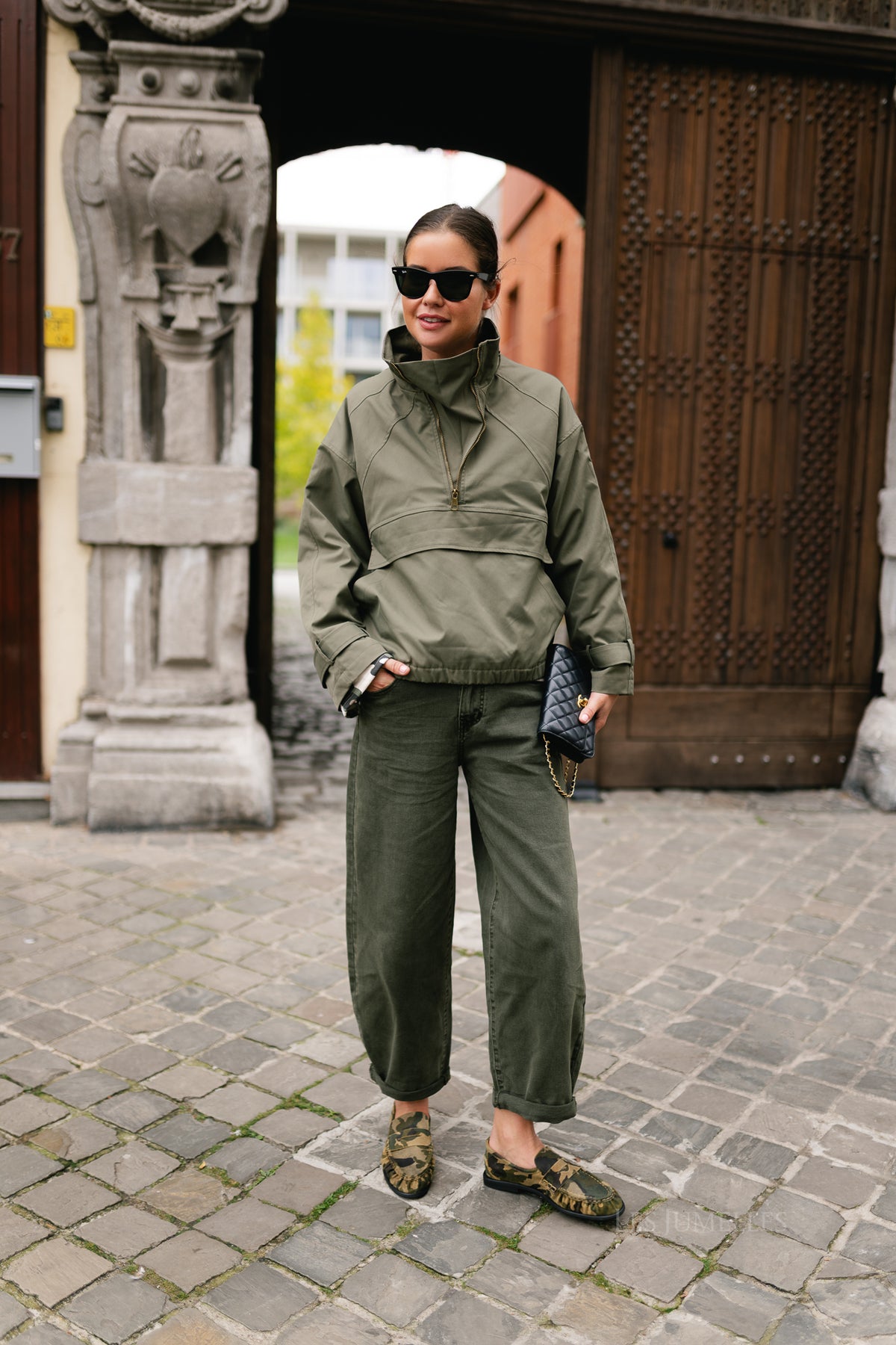 Julie half-zip anorak jacket khaki
