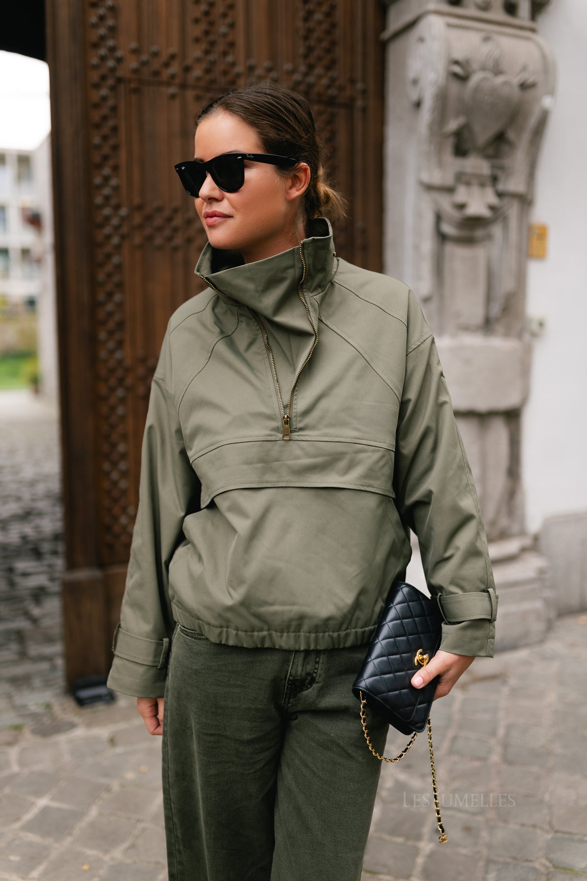 Julie half-zip anorak jacket khaki