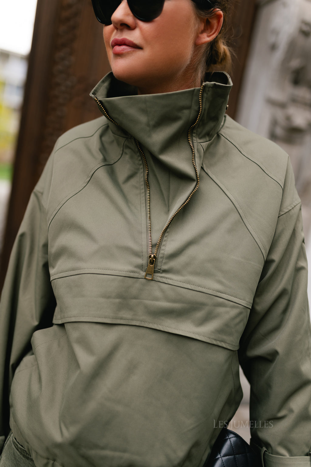 Julie half-zip anorak jacket khaki