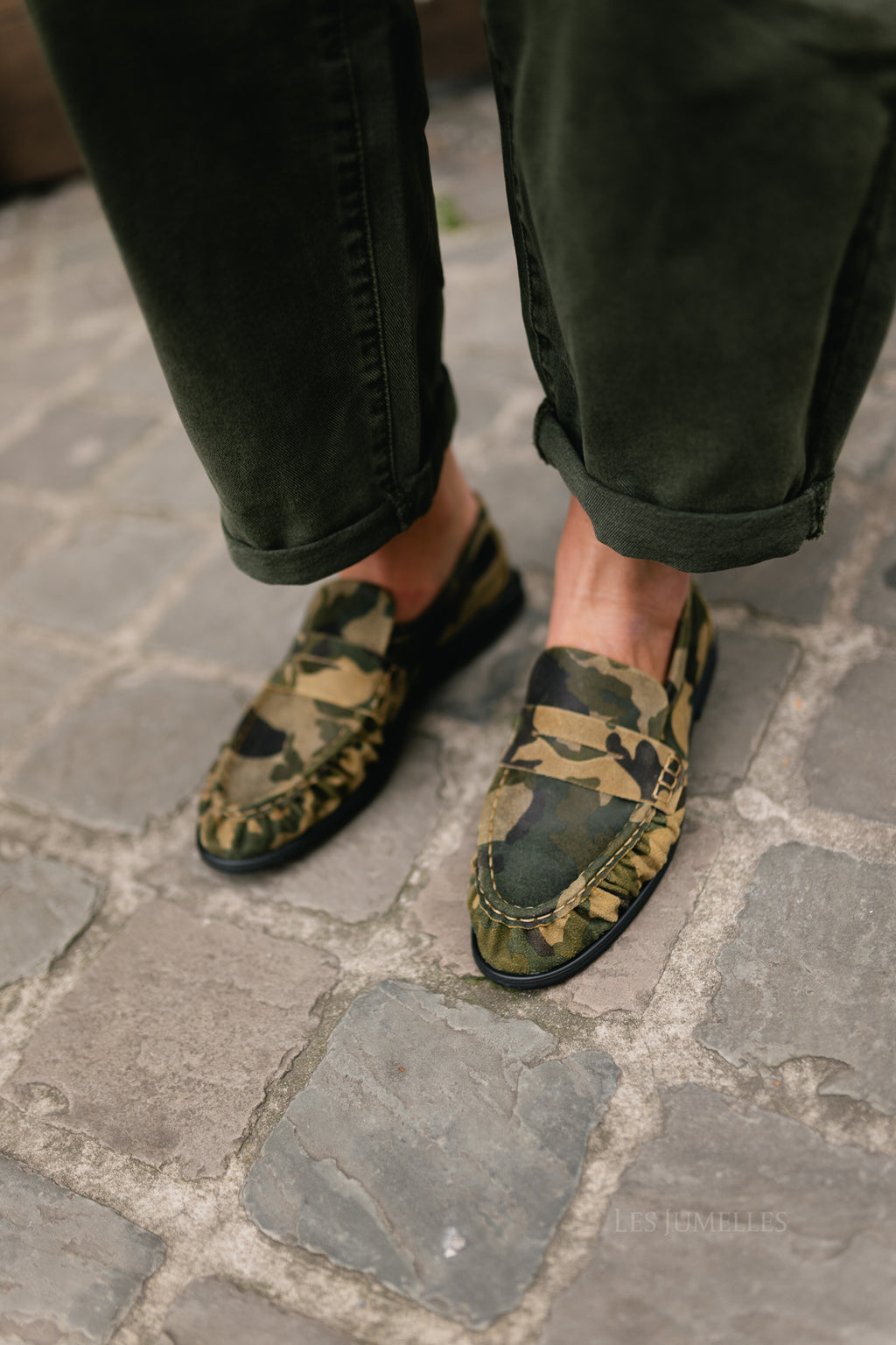 PAElmira camo loafers camo suede