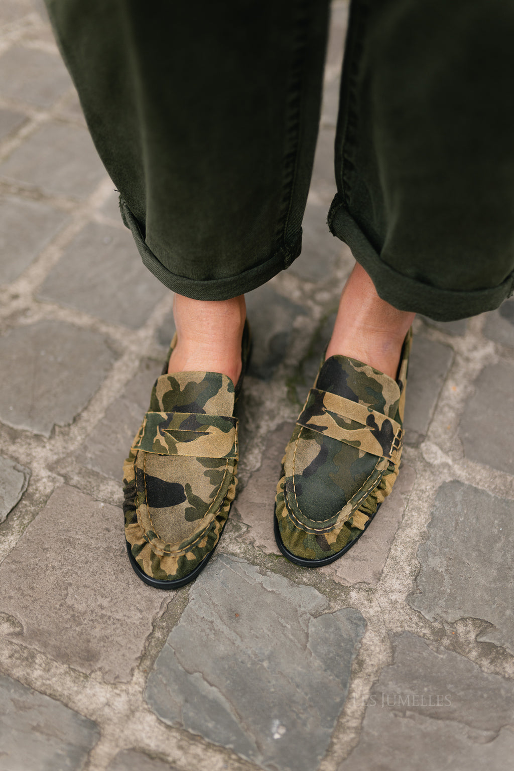 PAElmira camo loafers camo suede