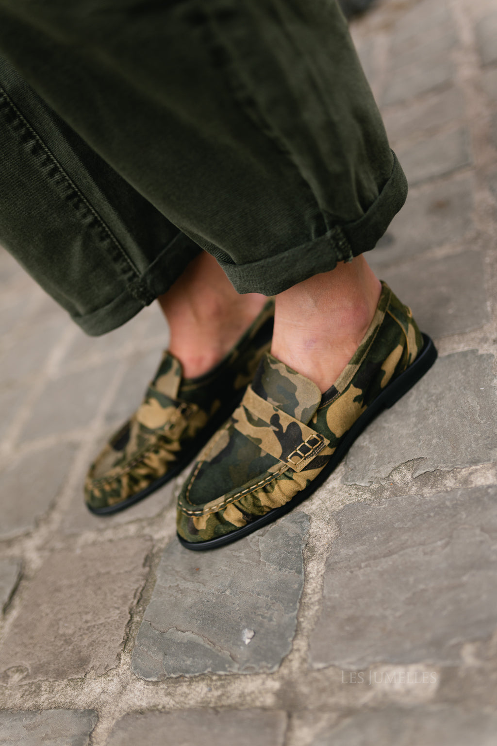 PAElmira camo loafers camo suede