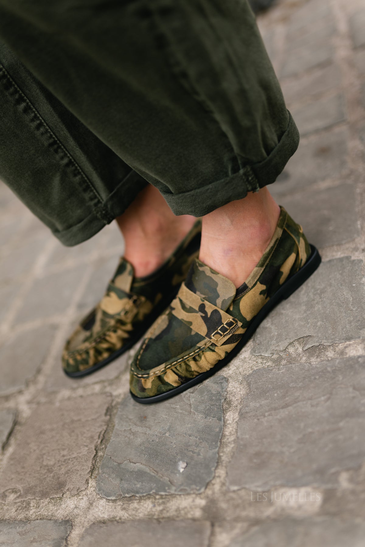 PAElmira camo loafers camo suede