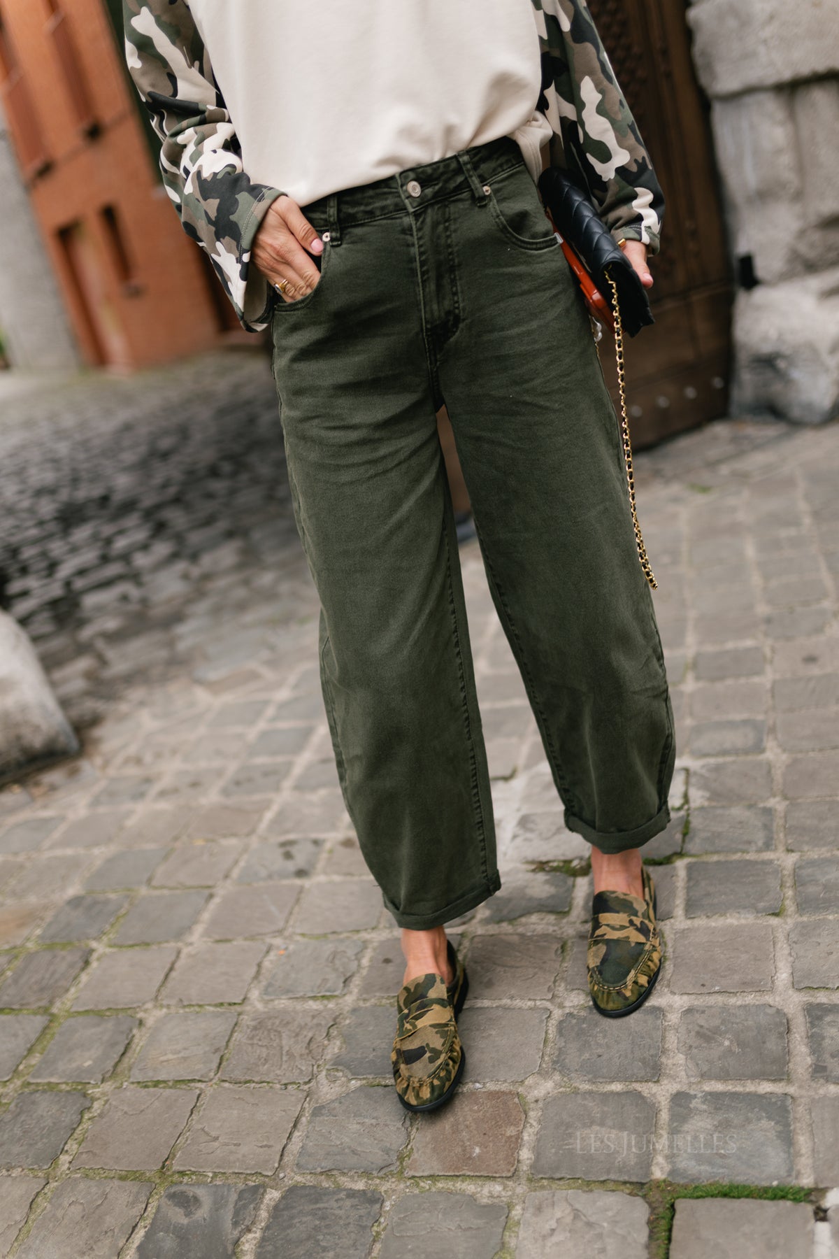 Frederique balloon fit jeans military