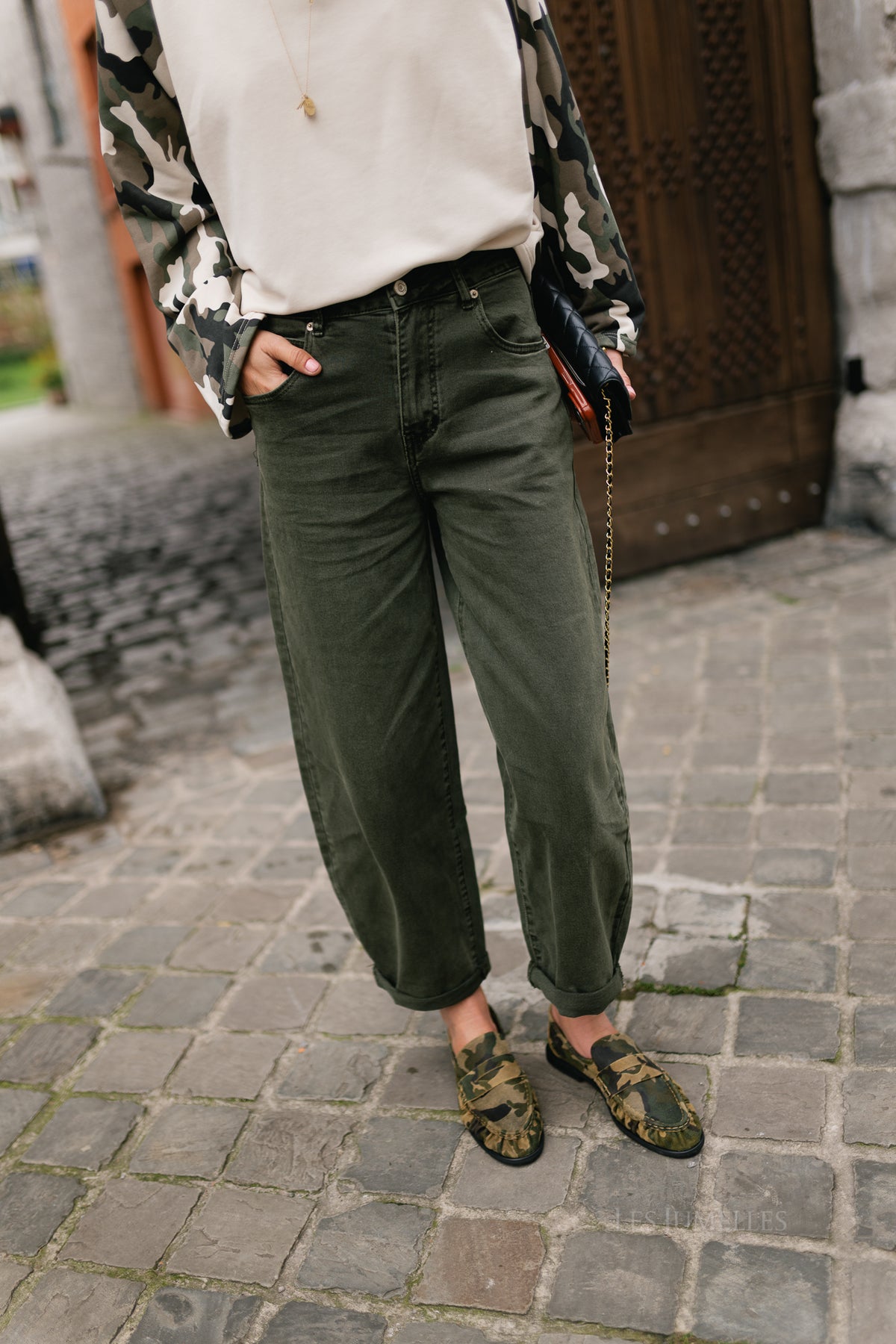 Frederique balloon fit jeans military