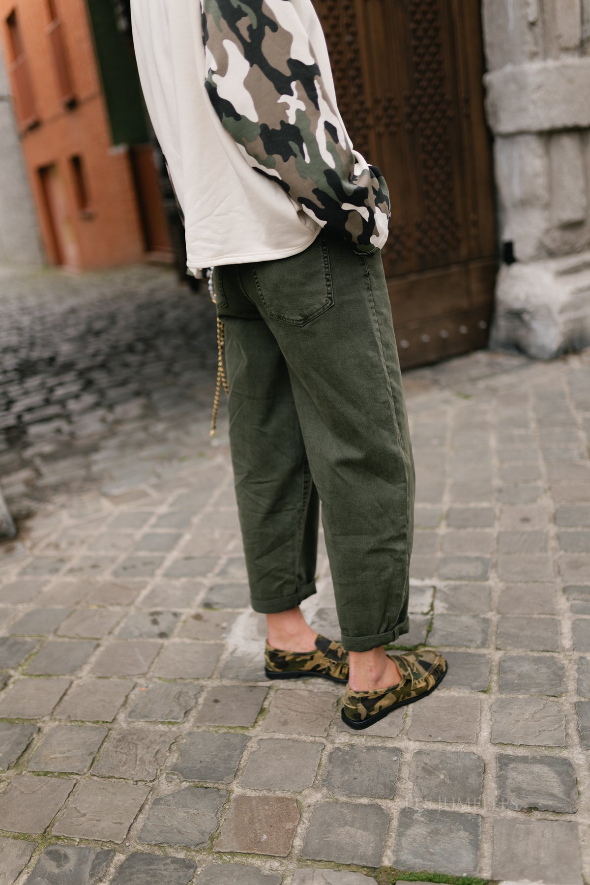 Frederique balloon fit jeans military