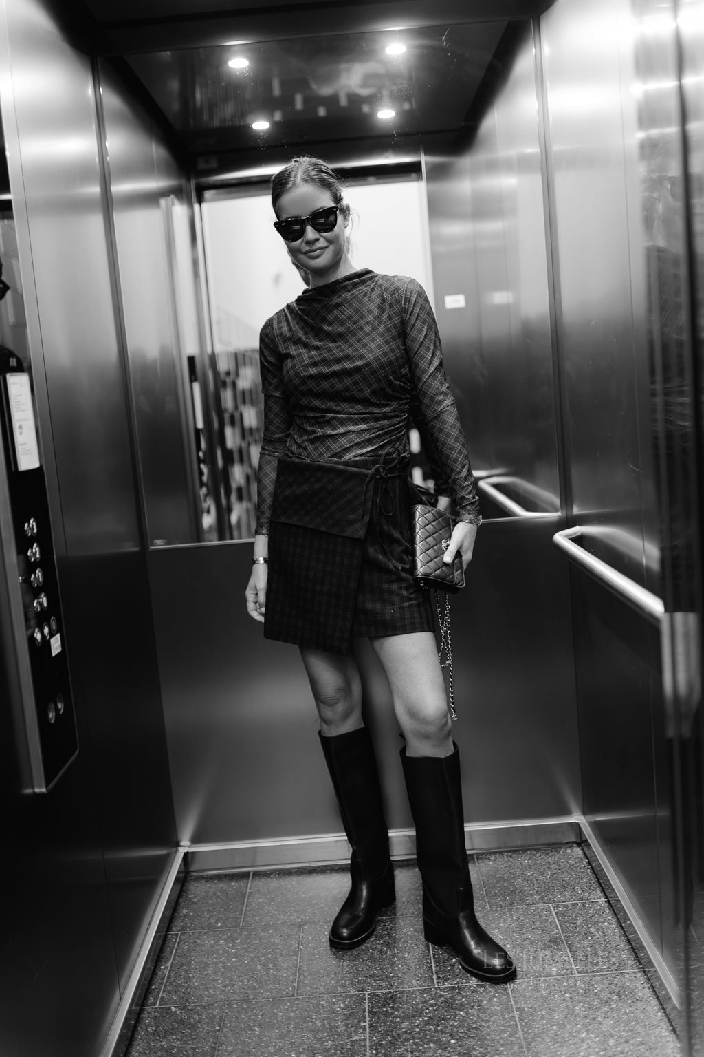 YASLunua MW skirt black/lunua check