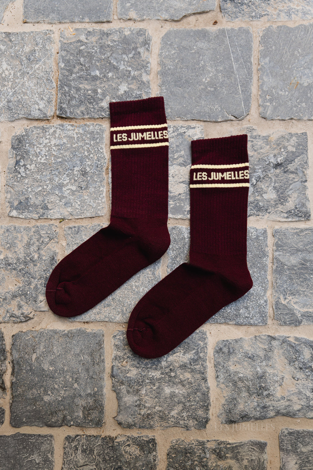 Fille a papa socks burgundy/butter yellow