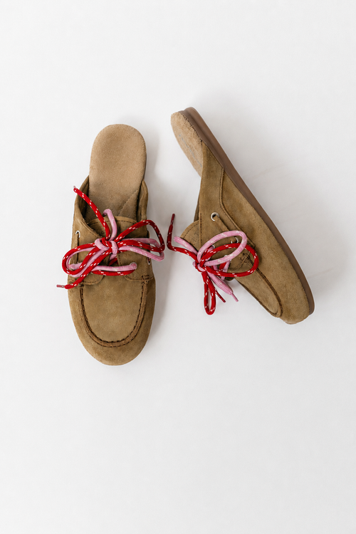 PAYasma lace loafers taupe suede