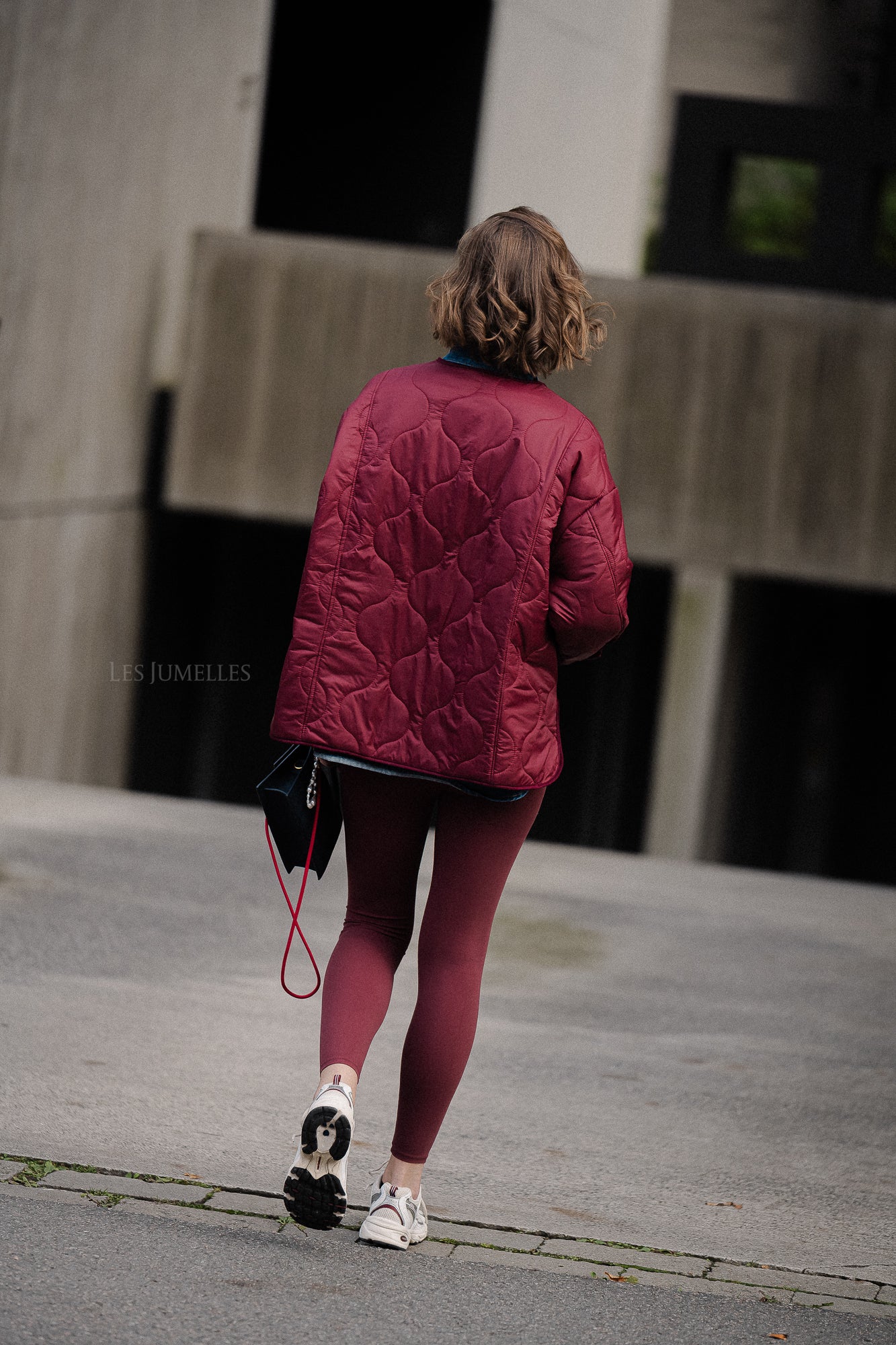 Leonie gewatteerde jas bordeauxrood