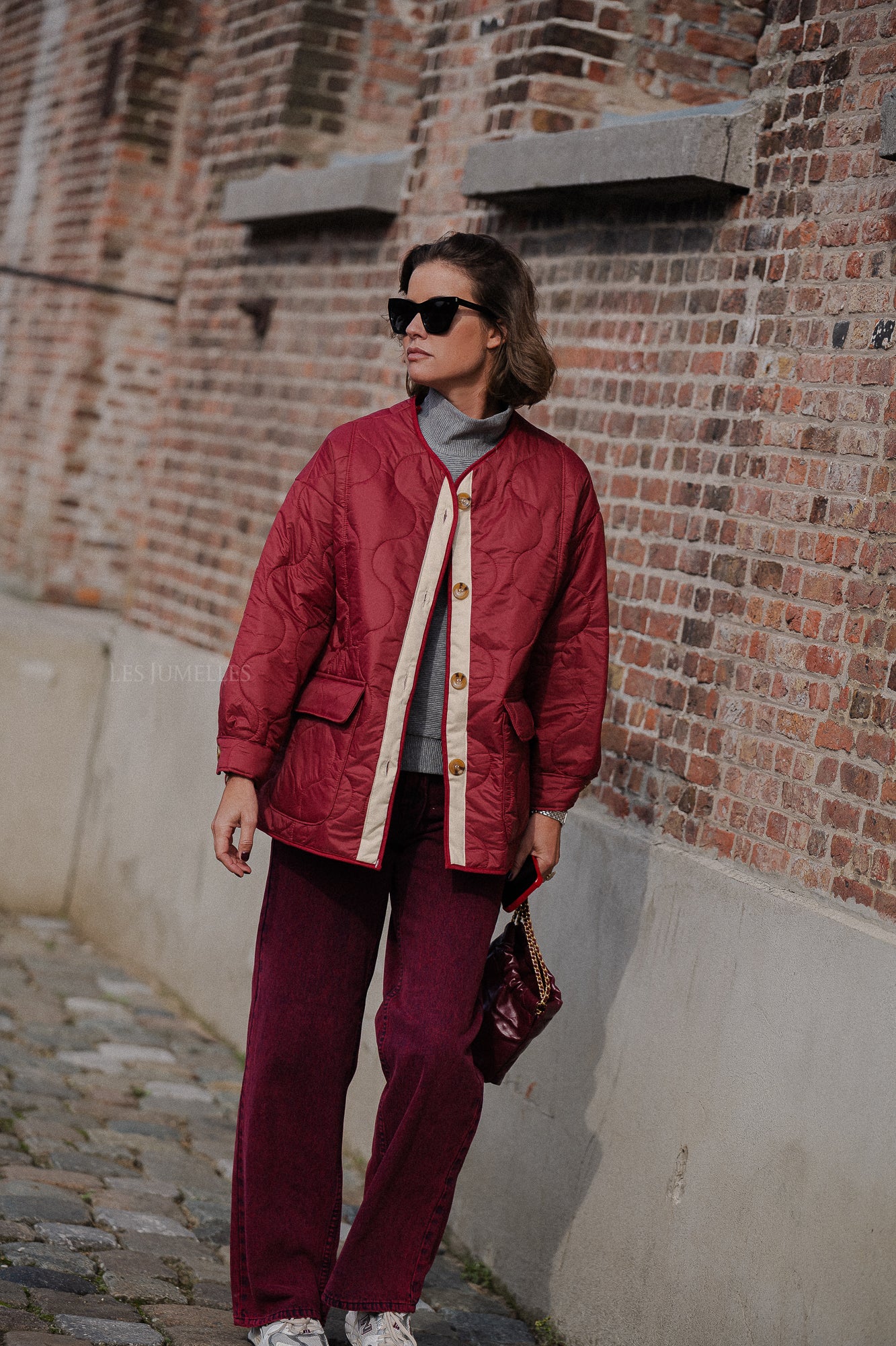 Leonie quilted jacket red