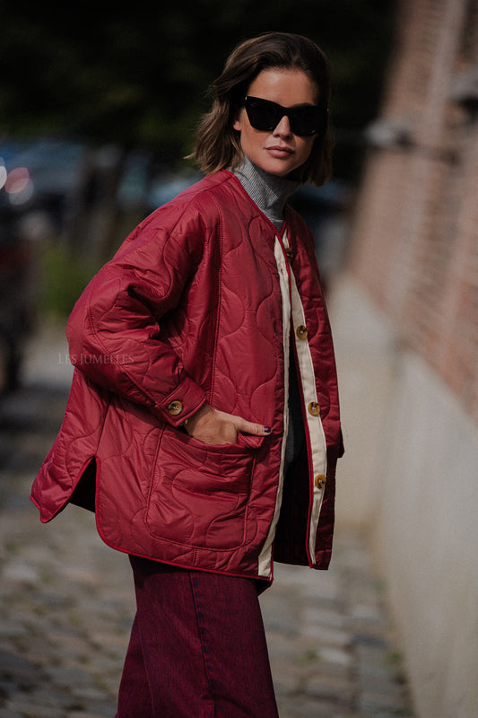 Les Jumelles Leonie quilted jacket red