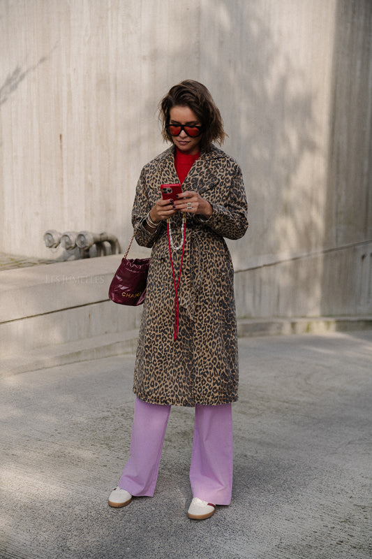 Les Jumelles Iris trenchcoat leopard