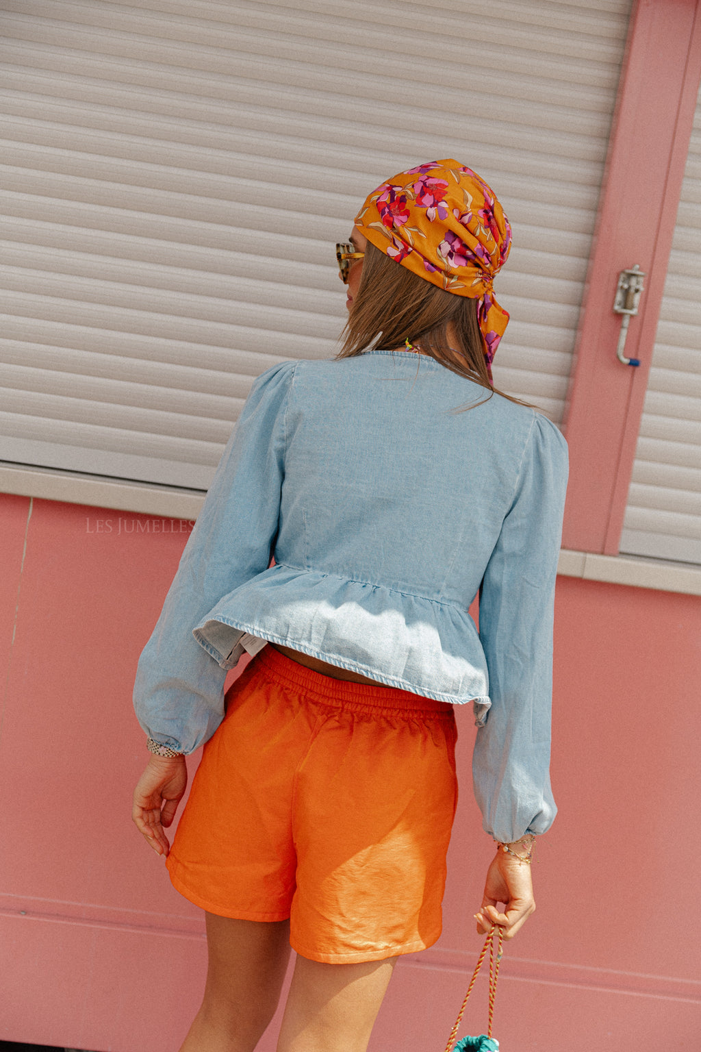 Short décontracté brillant orange