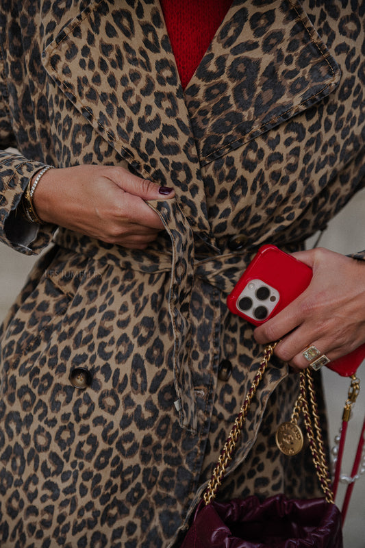 Les Jumelles Iris trenchcoat leopard