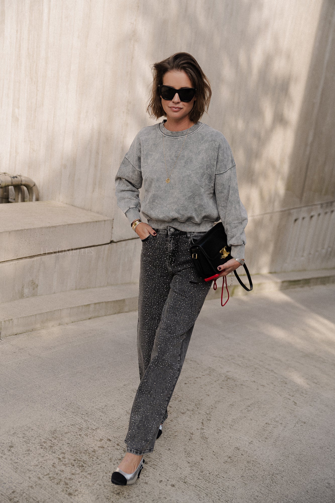 Jill cropped sweater grey