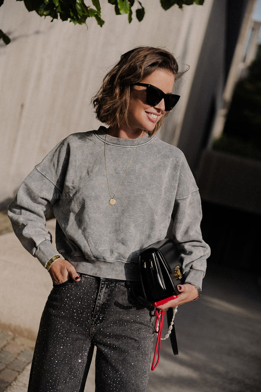 Les Jumelles Jill cropped sweater grey