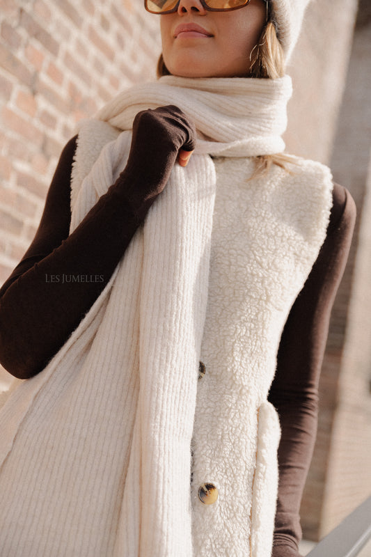 Les Jumelles SLFMaline knit scarf birch melange