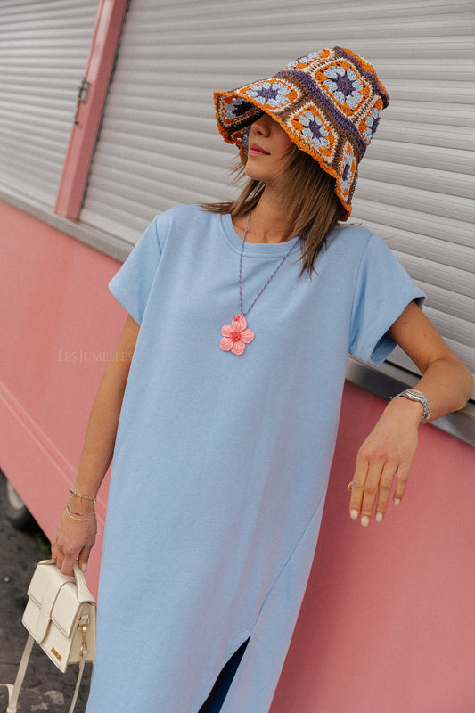 Les Jumelles Robe t-shirt Daphné bleu