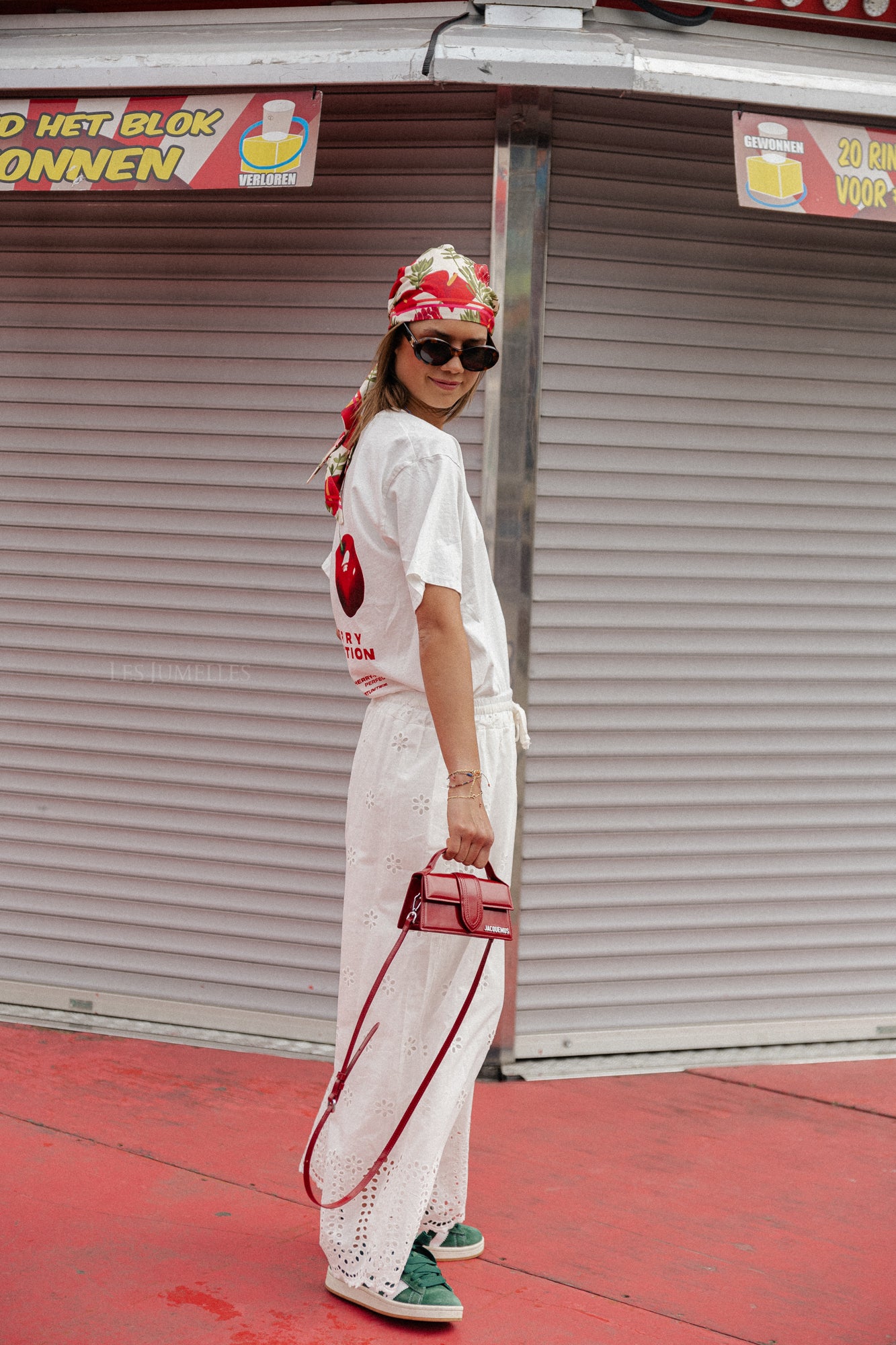 T-shirt cerise perfection blanc