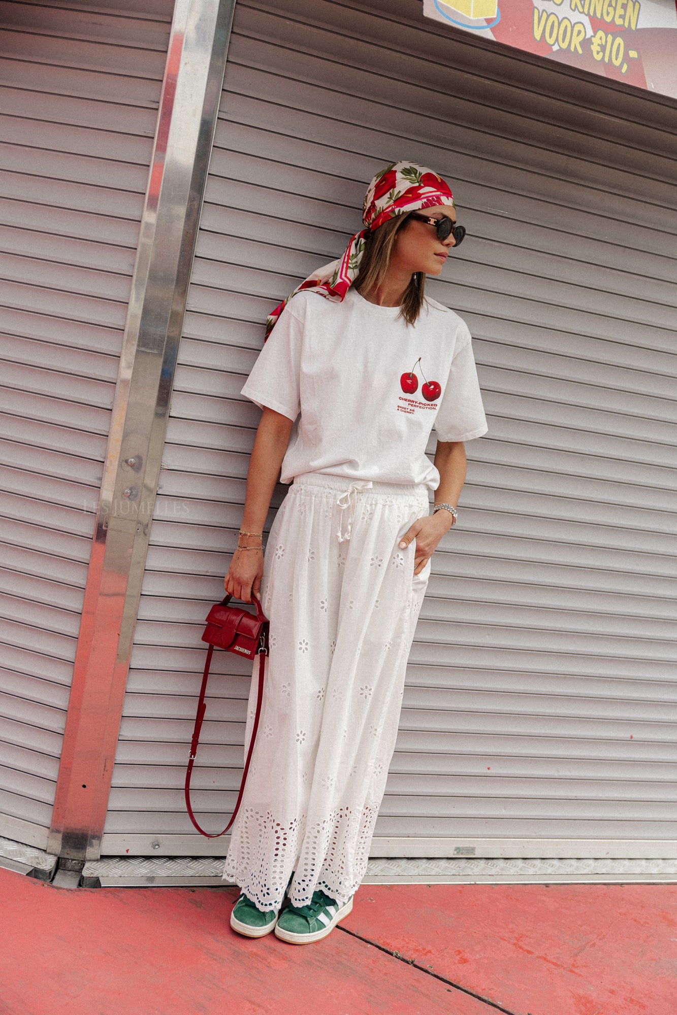 T-shirt cerise perfection blanc