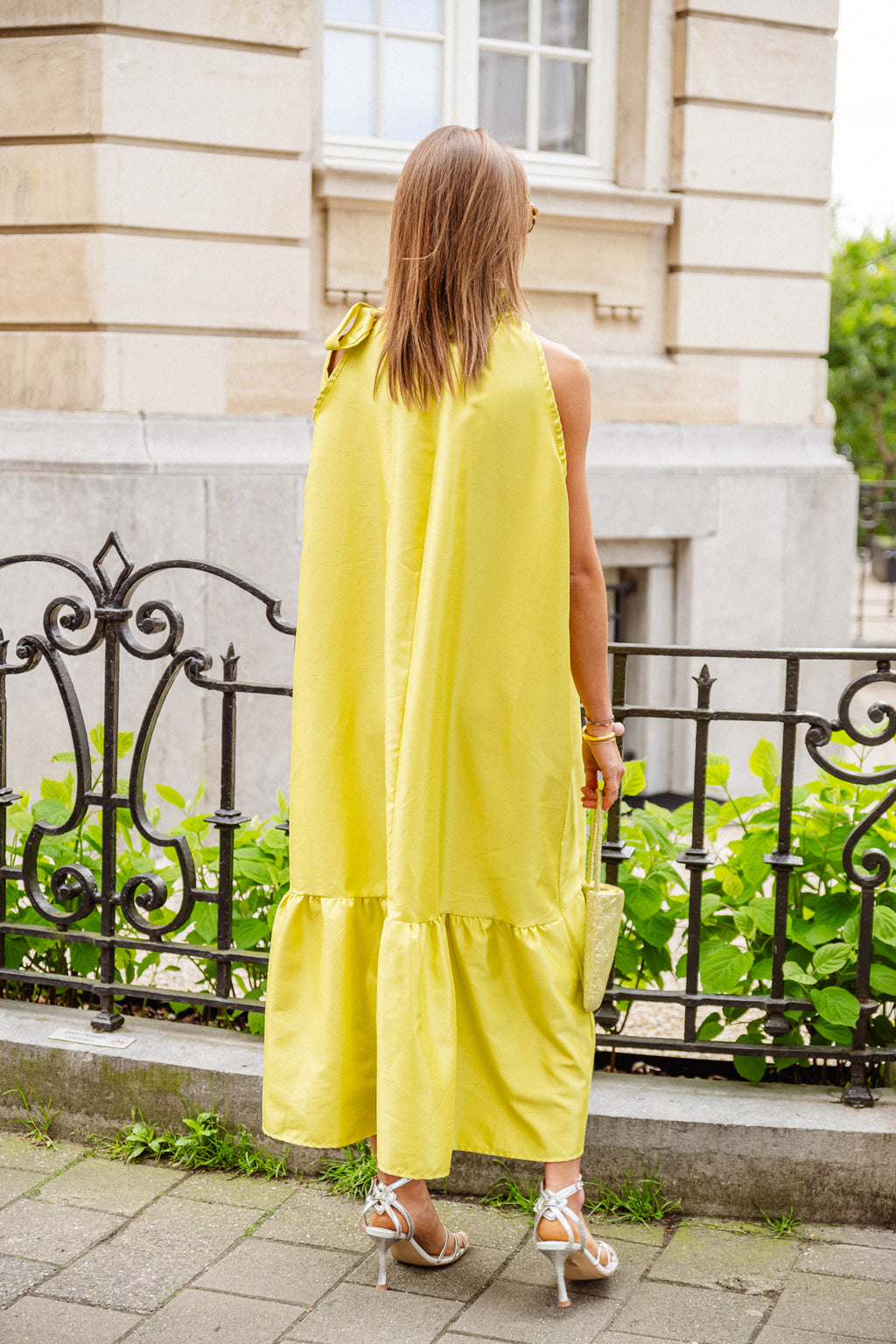 Ella Neckholder Maxikleid lime