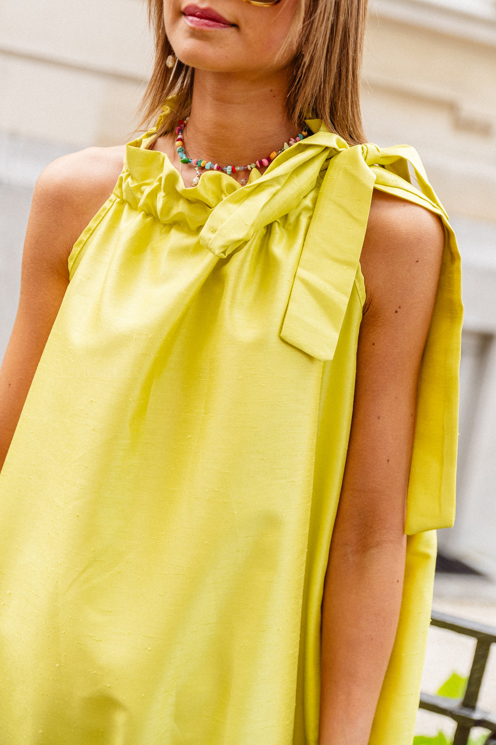 Ella Neckholder Maxikleid lime