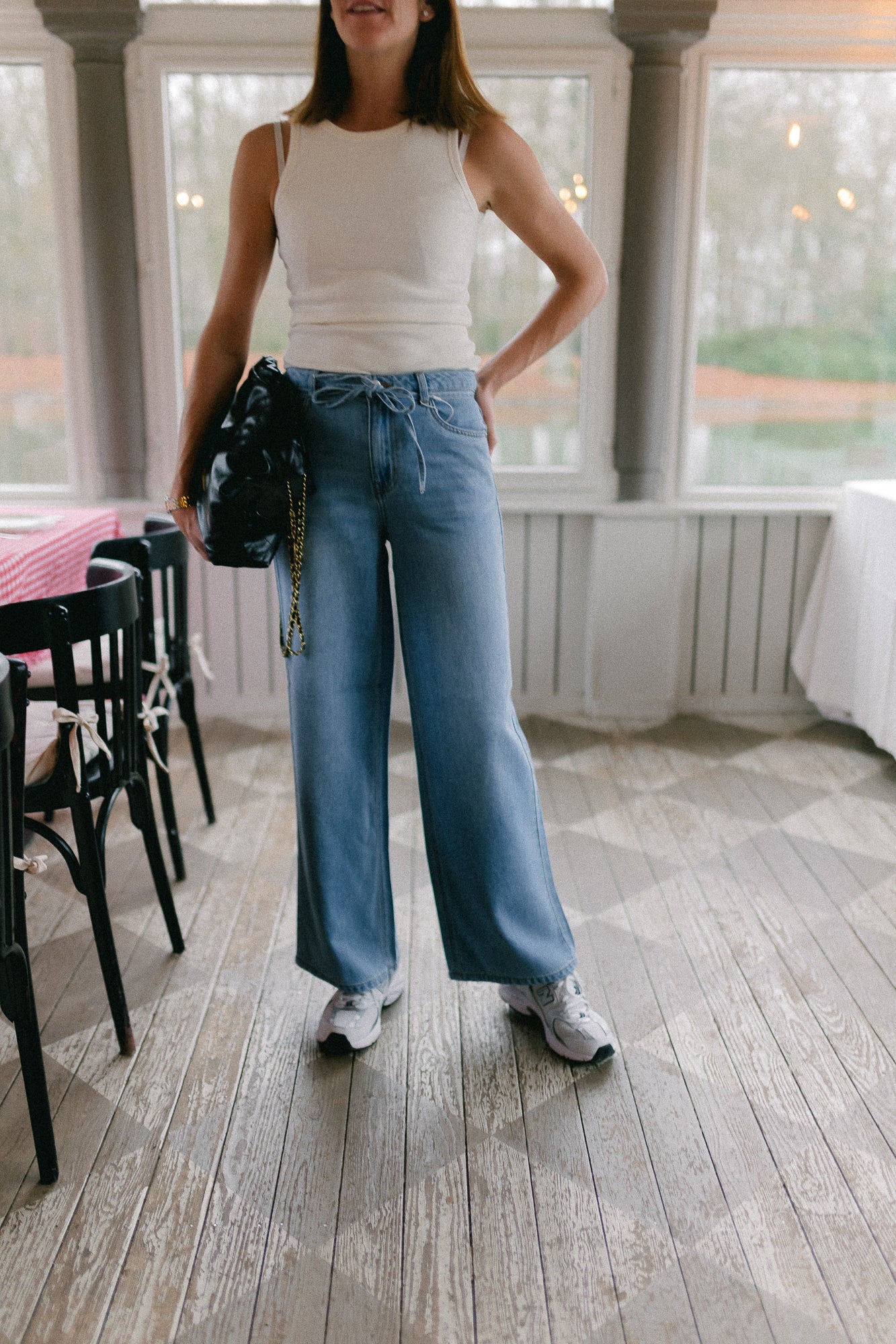 OBJRosie MW wide jeans light blue denim