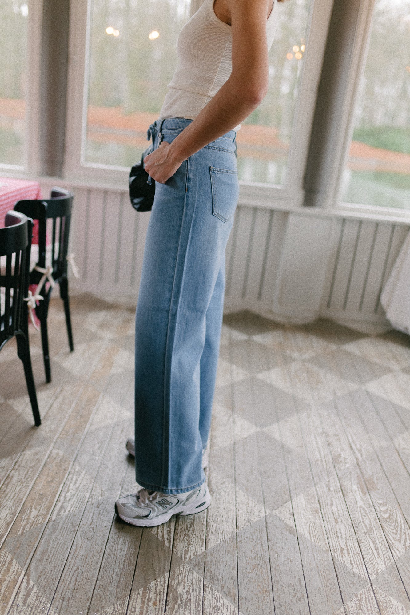 OBJRosie MW wide jeans light blue denim