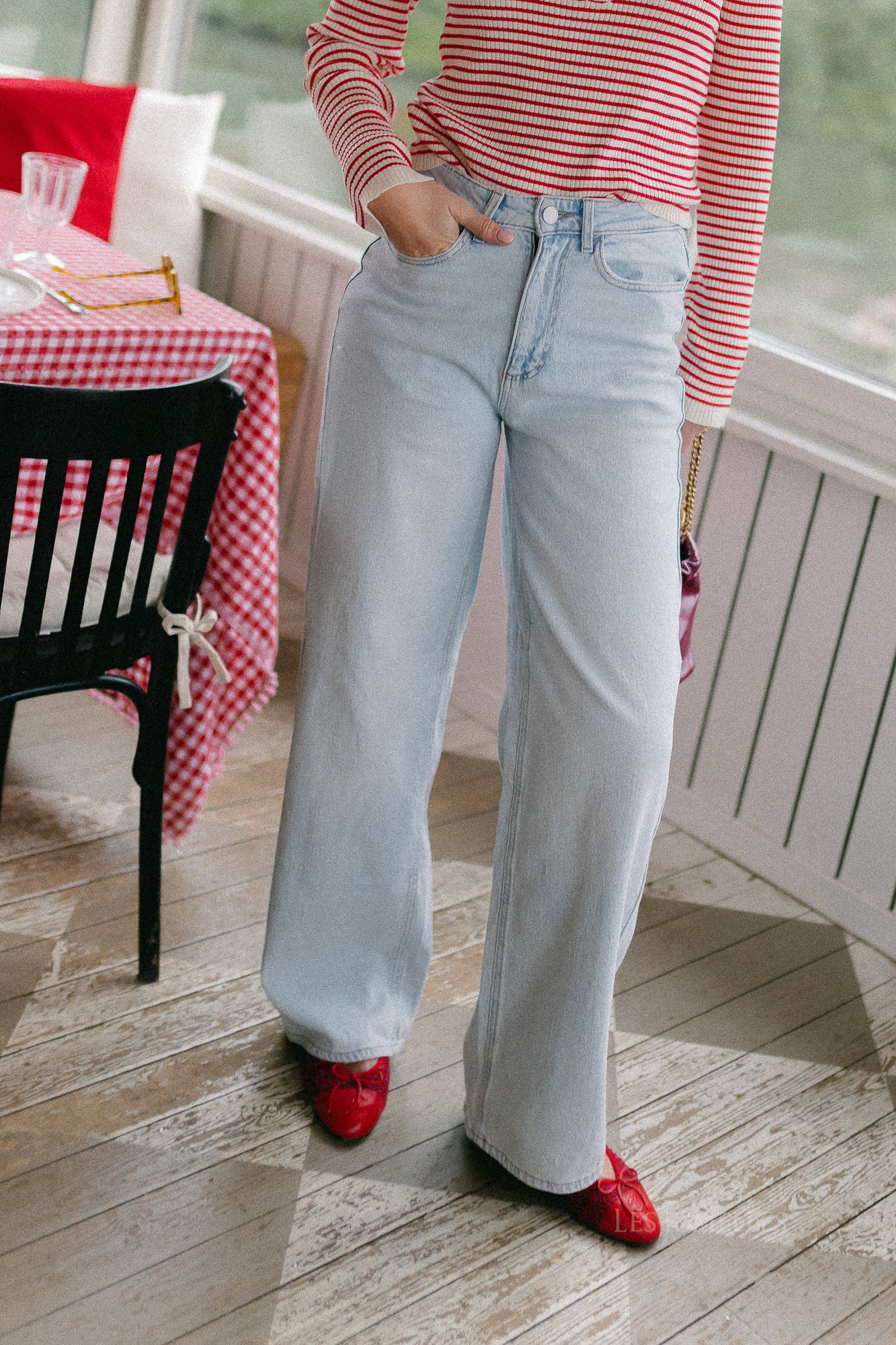 VIFreya JAF HW wide jeans light blue denim