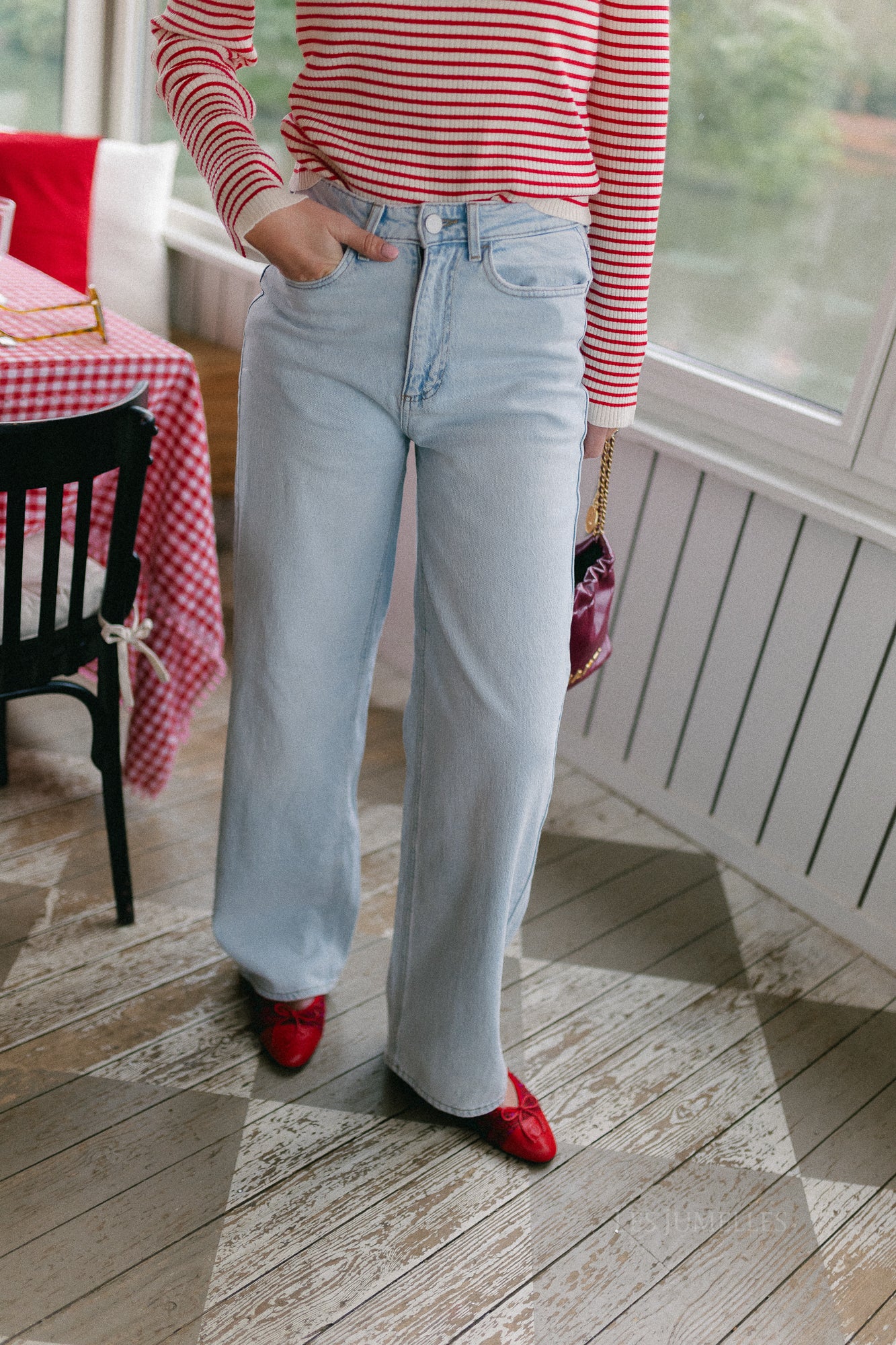 VIFreya JAF HW wide jeans light blue denim