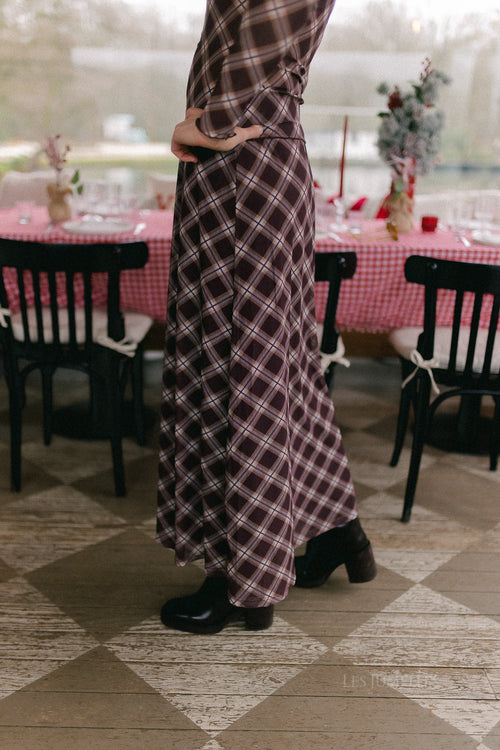 VINinna mesh HW enkelrok coffea bean/lichtblauw