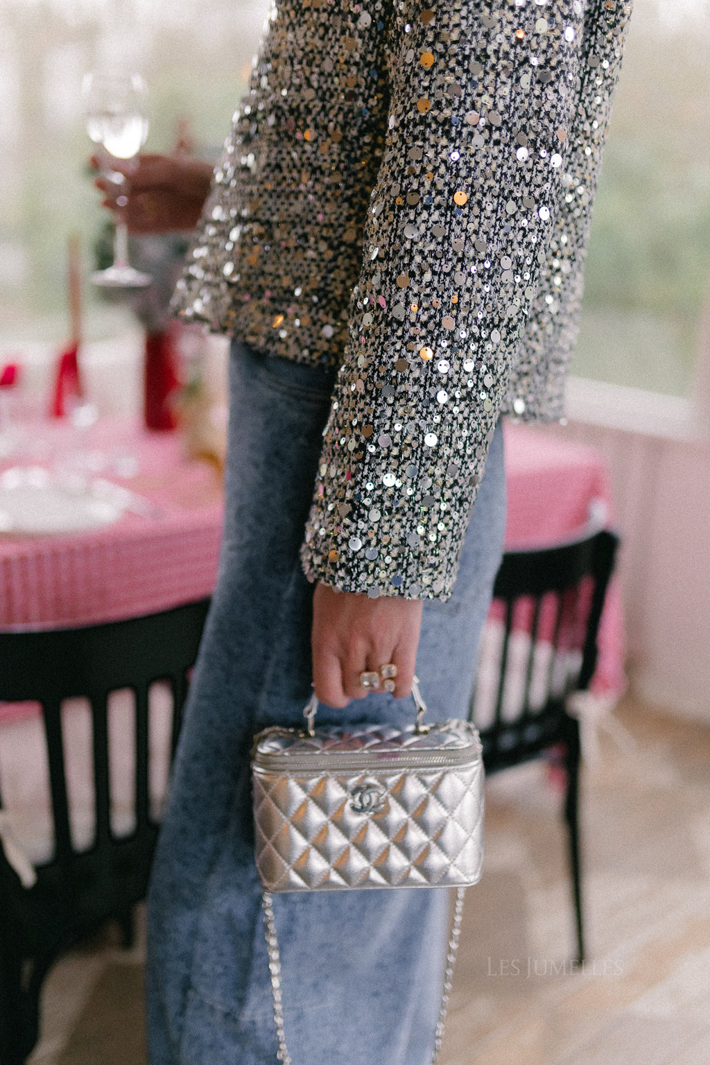 Vivian sequin jacket black/white