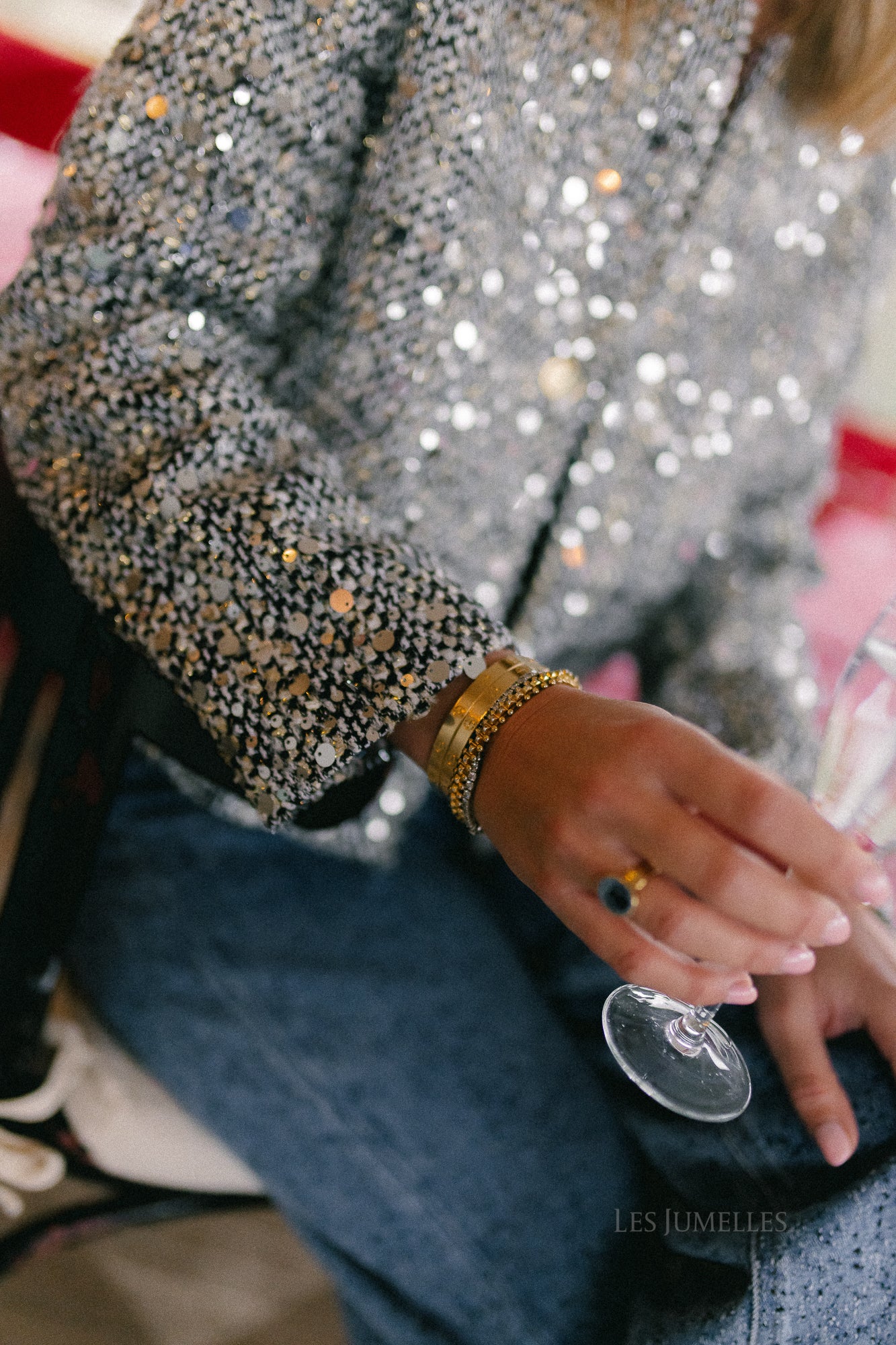 Vivian sequin jacket black/white