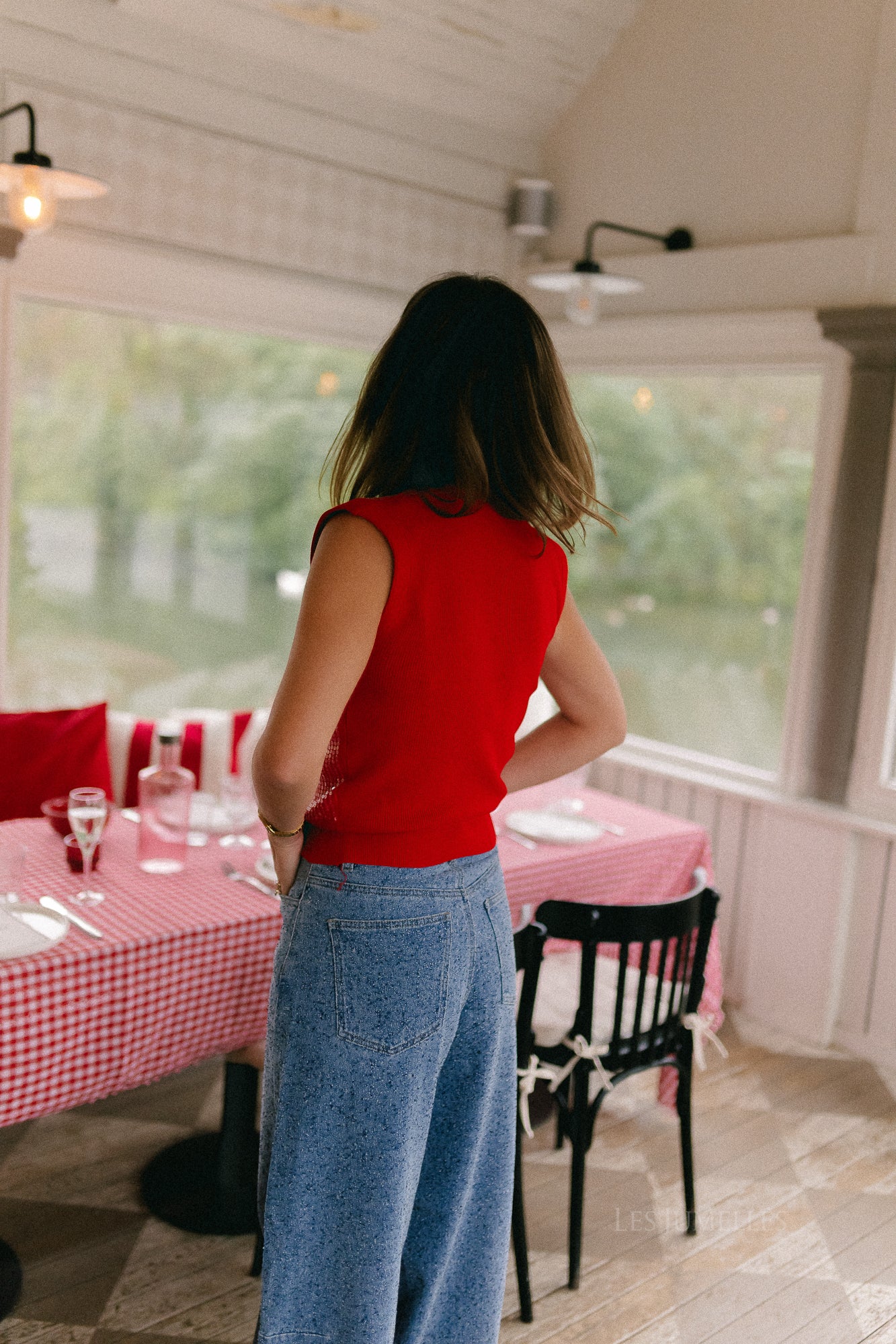 Morgane sequin top red