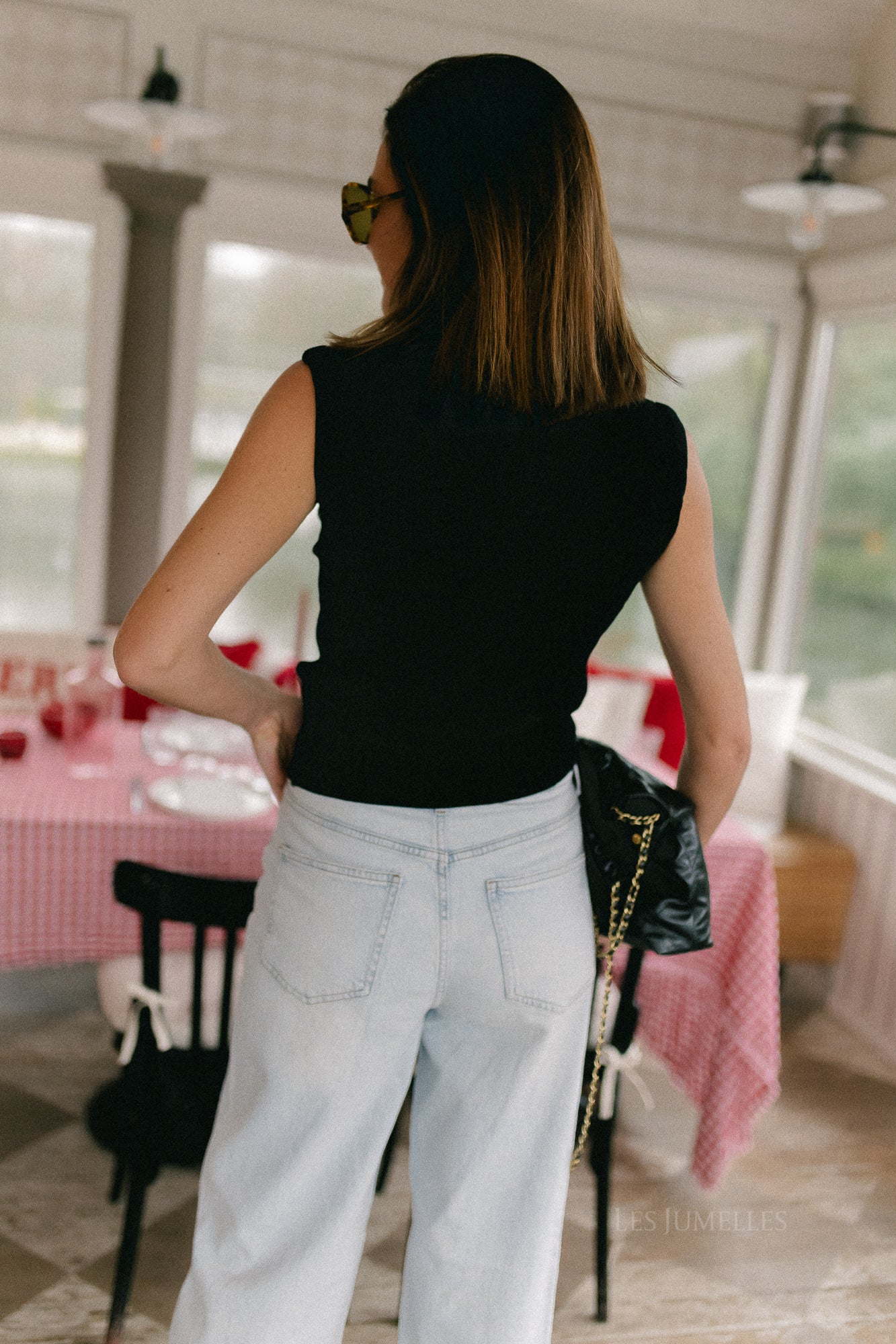 Morgane sequin top black