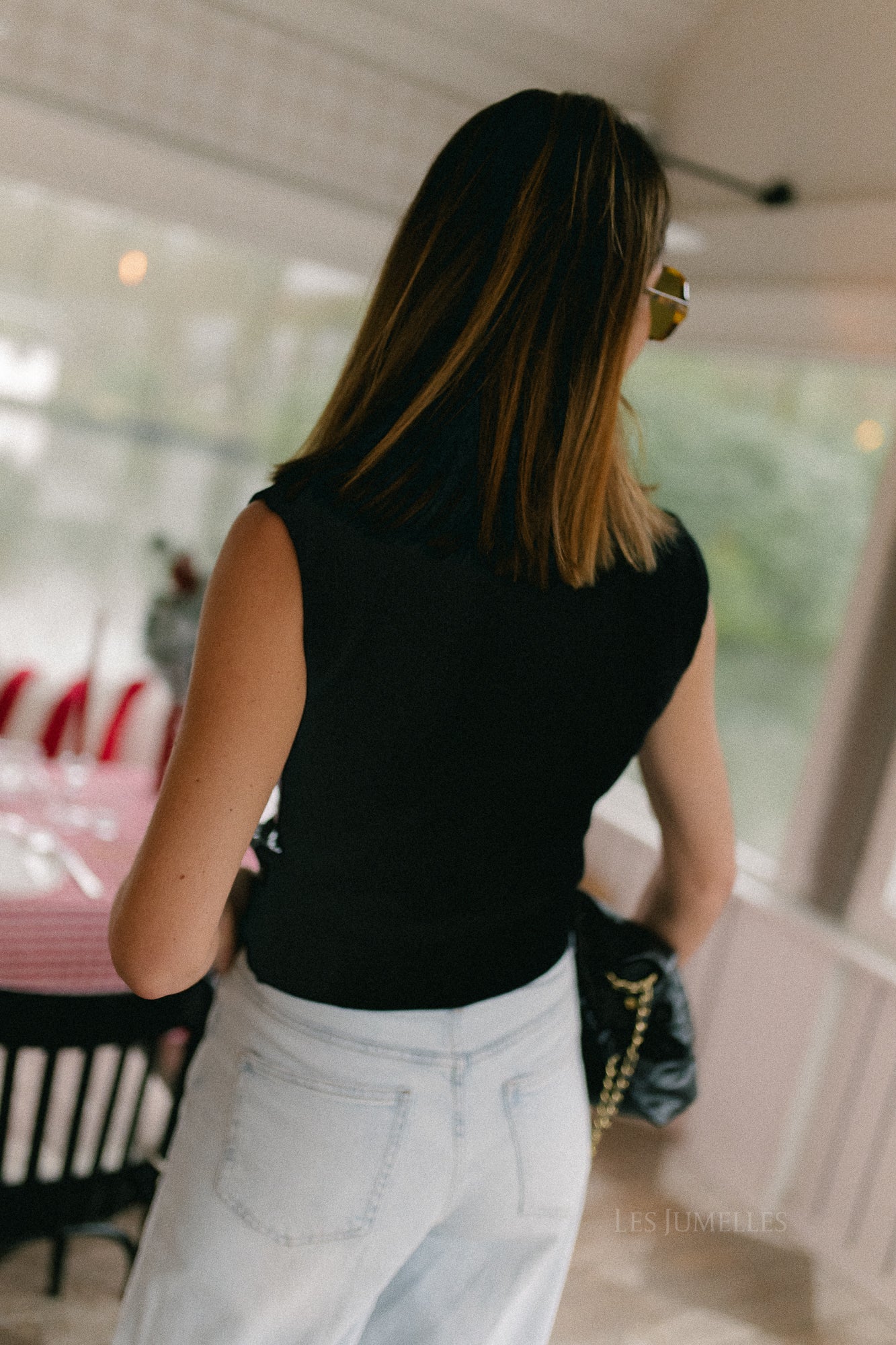 Morgane sequin top black