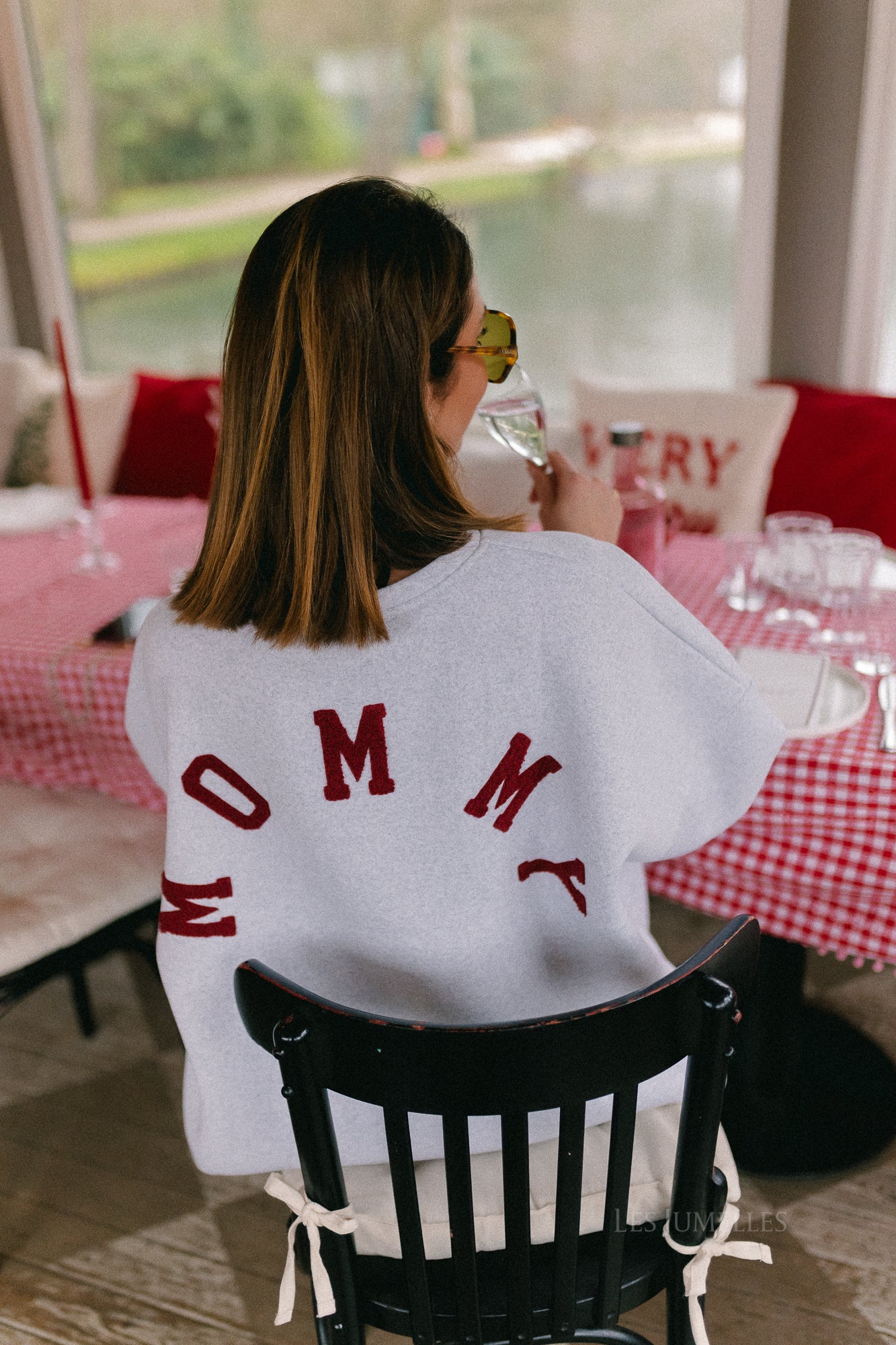 ORIGINAL Mommy sweater burgundy/light grey