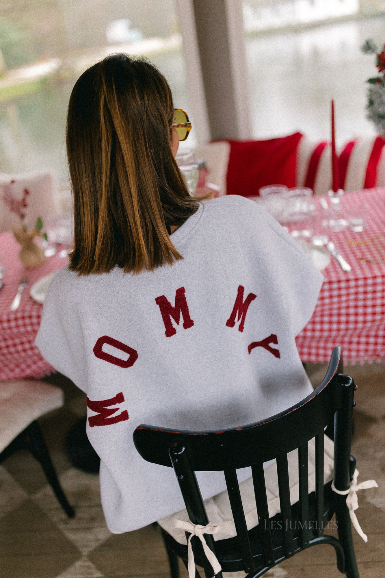 ORIGINAL Mommy sweater burgundy/light grey