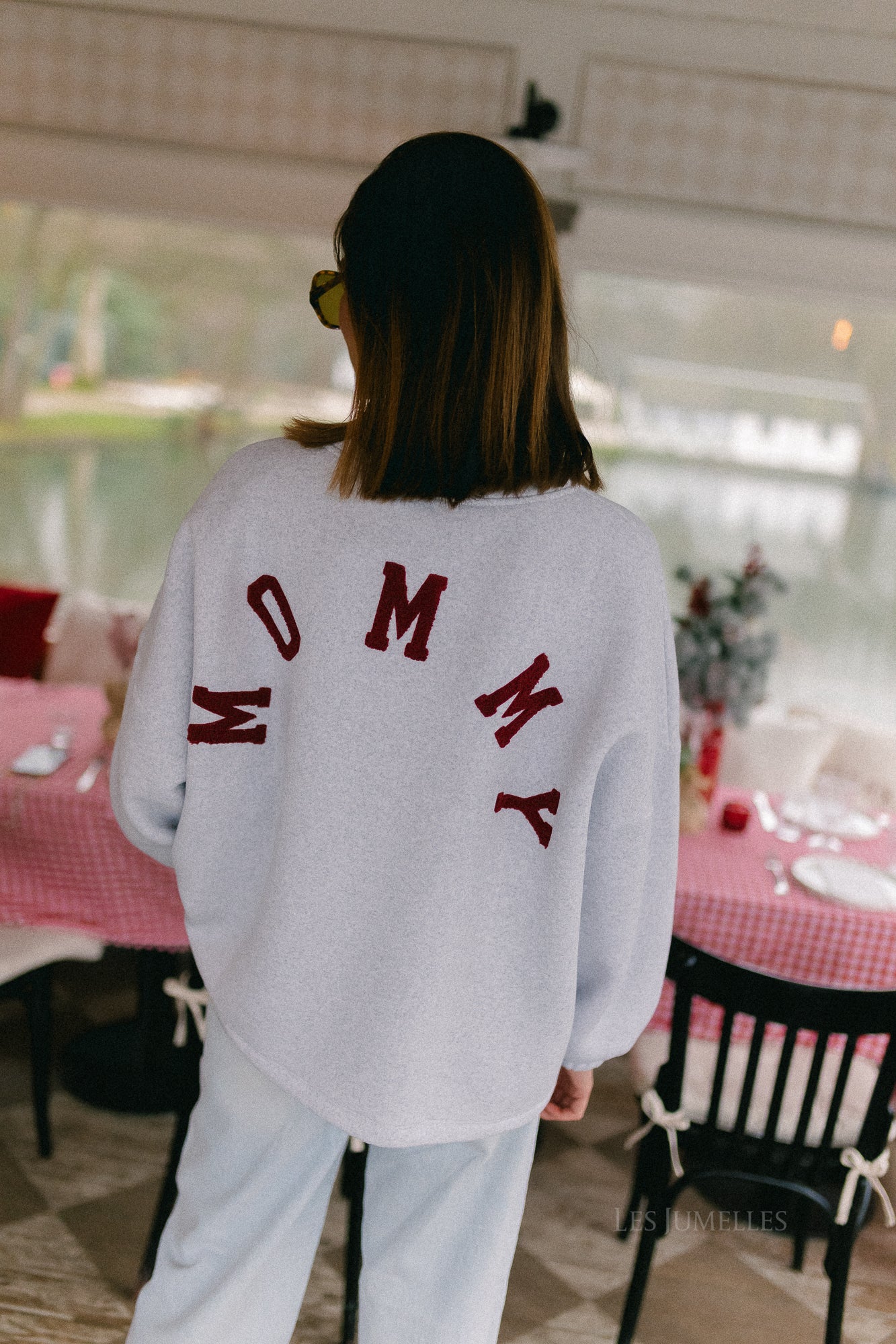 ORIGINAL Mommy sweater burgundy/light grey