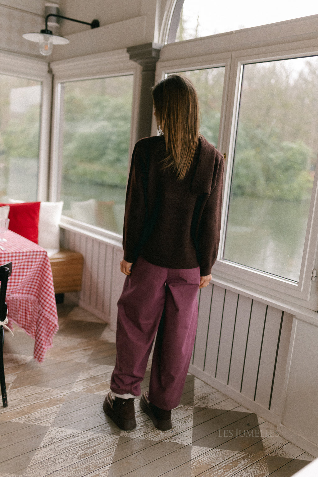 OBJNatalie MW loose pant rose brown