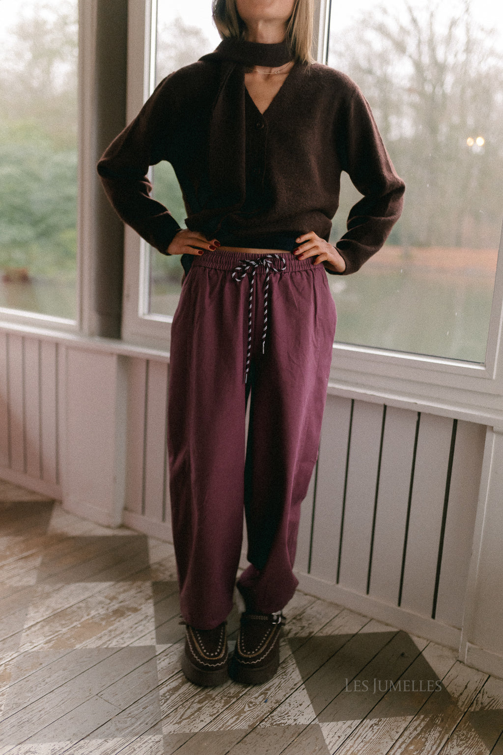 OBJNatalie MW loose pant rose brown