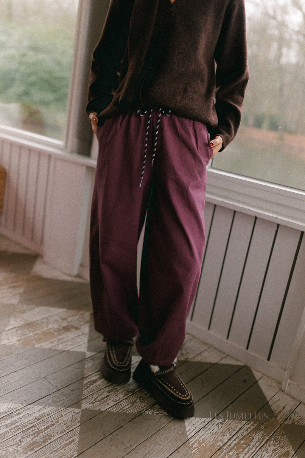 OBJNatalie MW loose pant rose brown