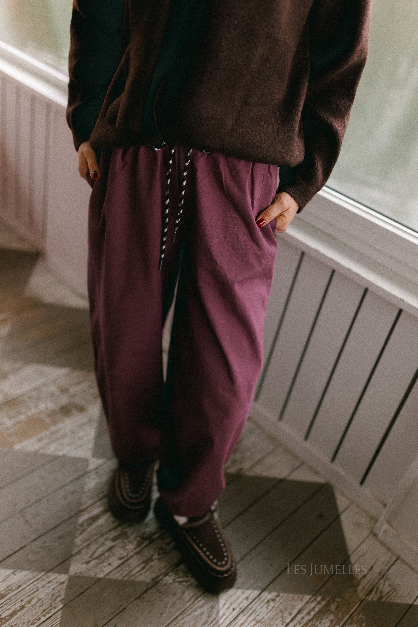 OBJNatalie MW pantalon ample rose marron