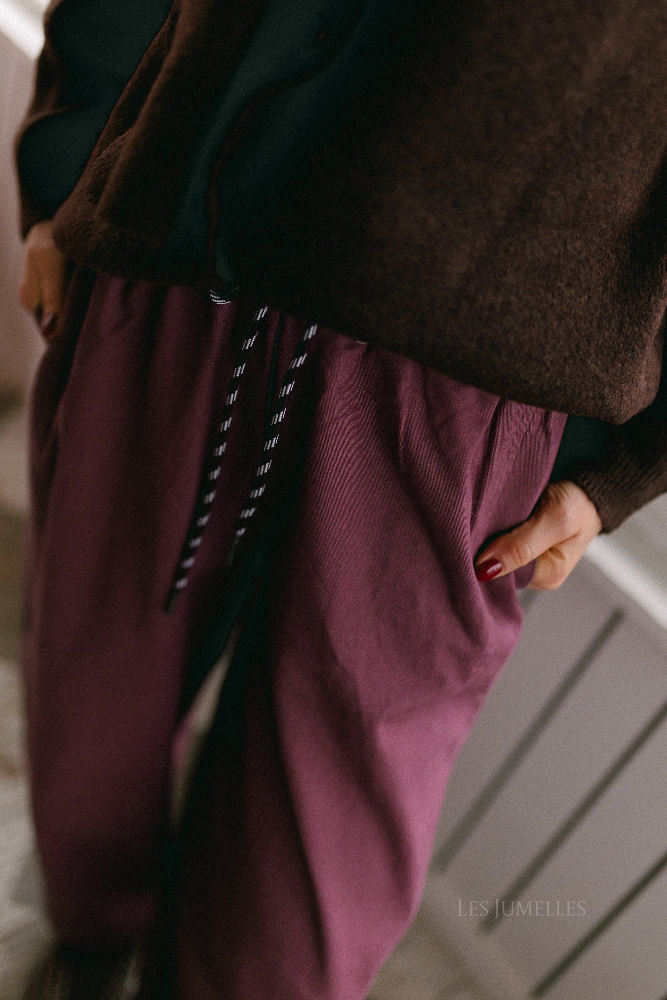 OBJNatalie MW pantalon ample rose marron