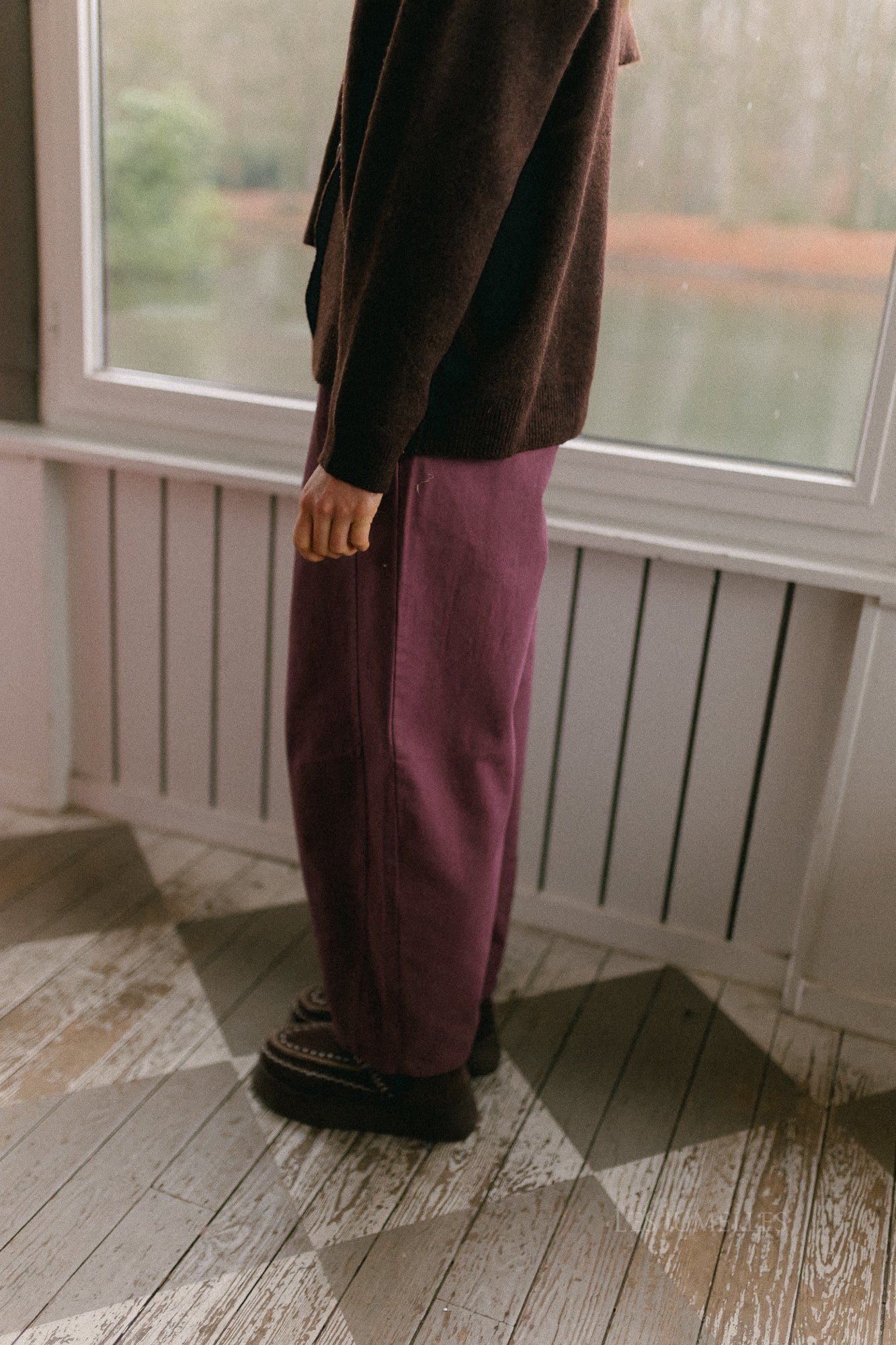 OBJNatalie MW pantalon ample rose marron