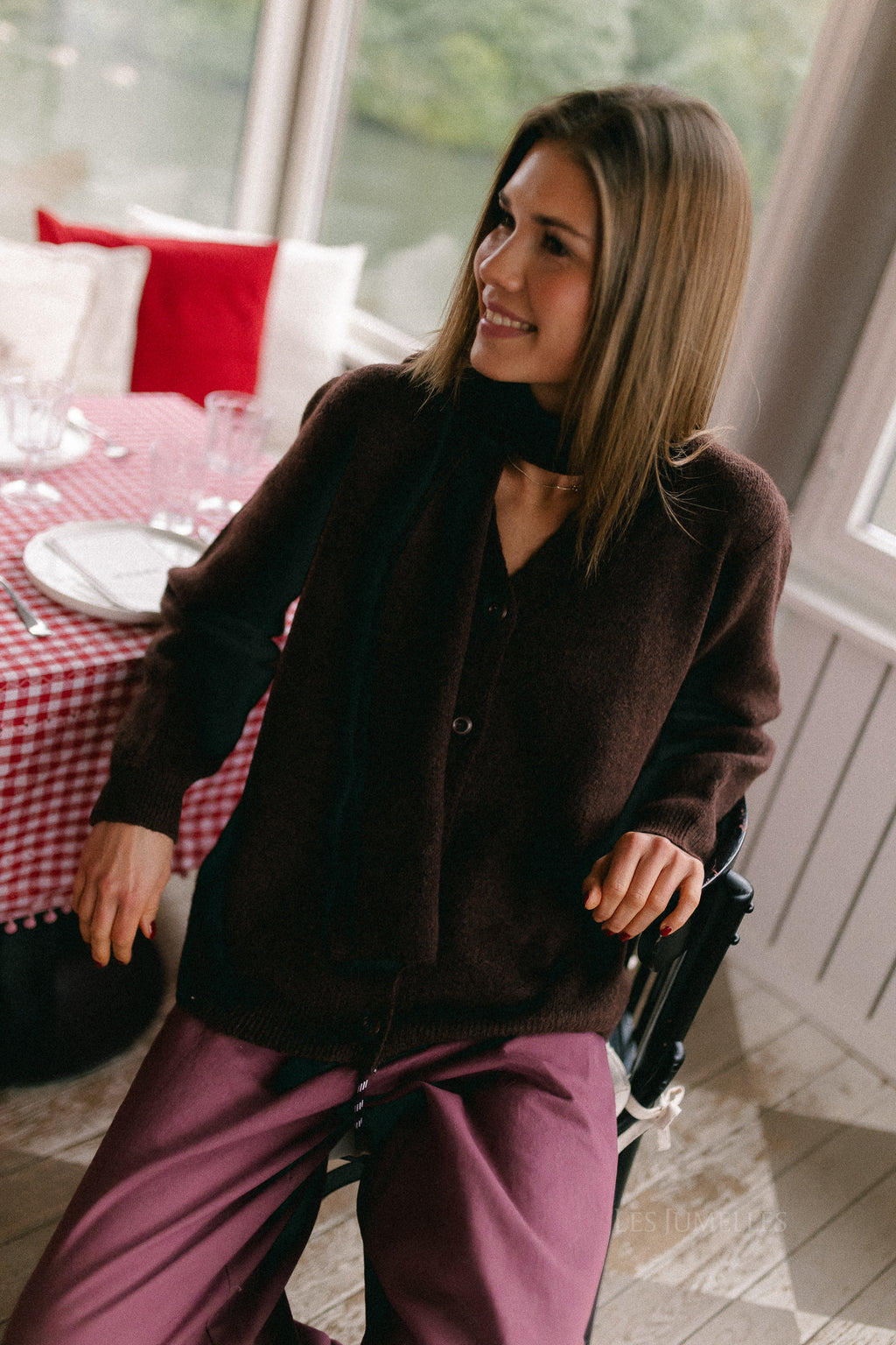 Gilet Bruna mélange chocolat chaud