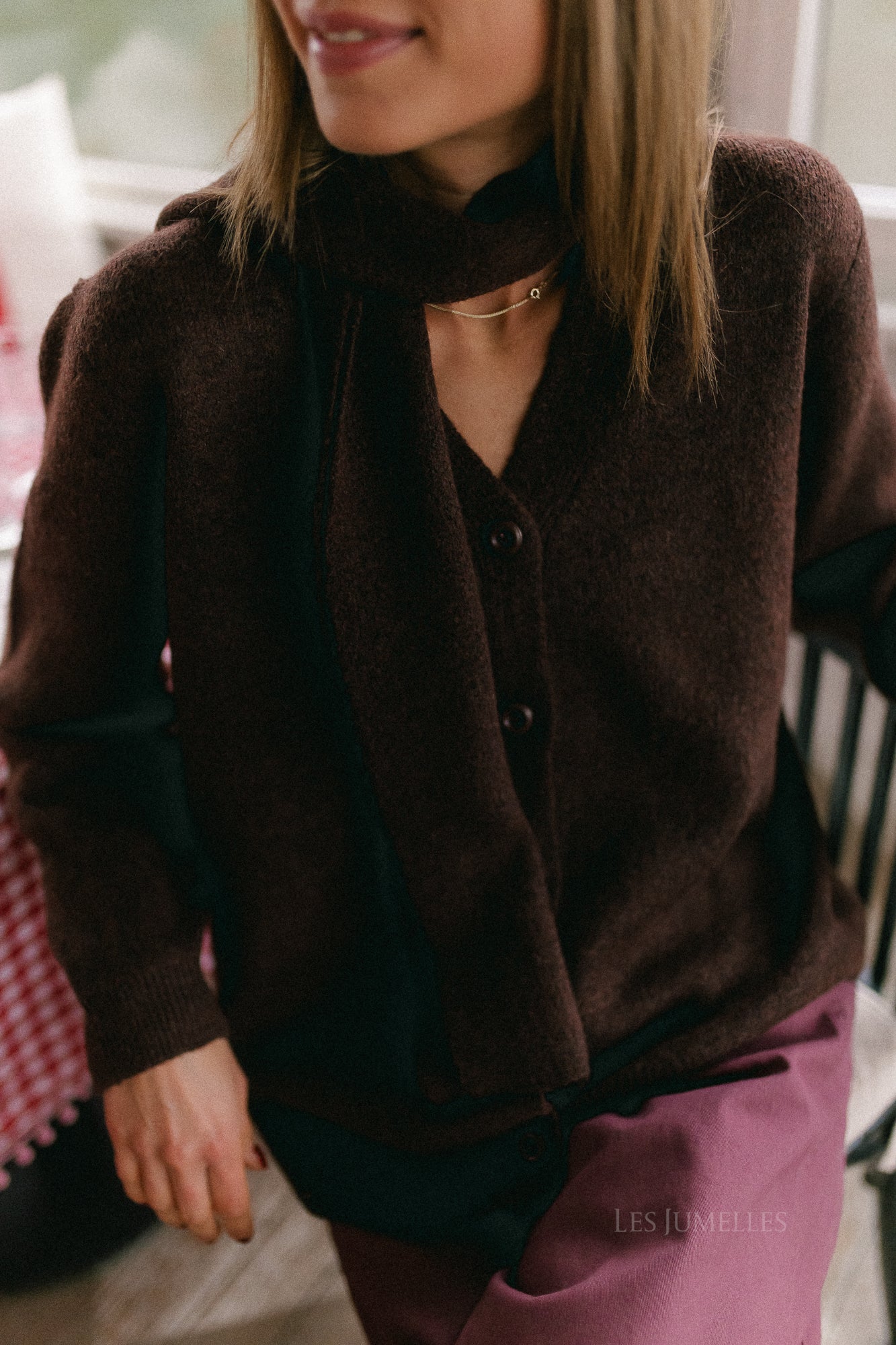 Gilet Bruna mélange chocolat chaud