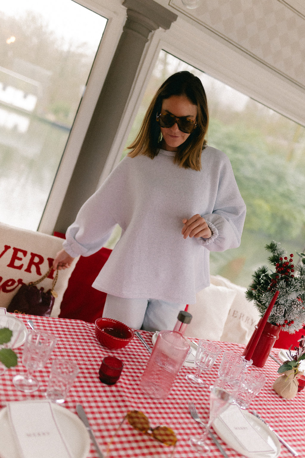 ORIGINAL Mommy sweater baby blue/light grey